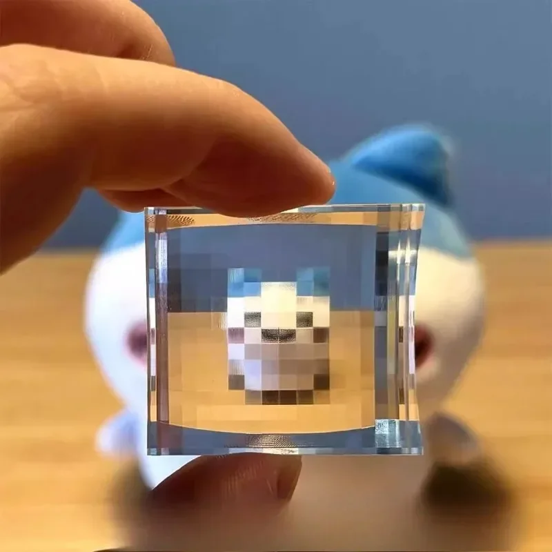 Minecraft كتلة شفافة منقطة لعبة بكسل تصفية سلسلة مفاتيح زخرفة الإجهاد الإغاثة البصرية صور مجمعة لوحة شفافة