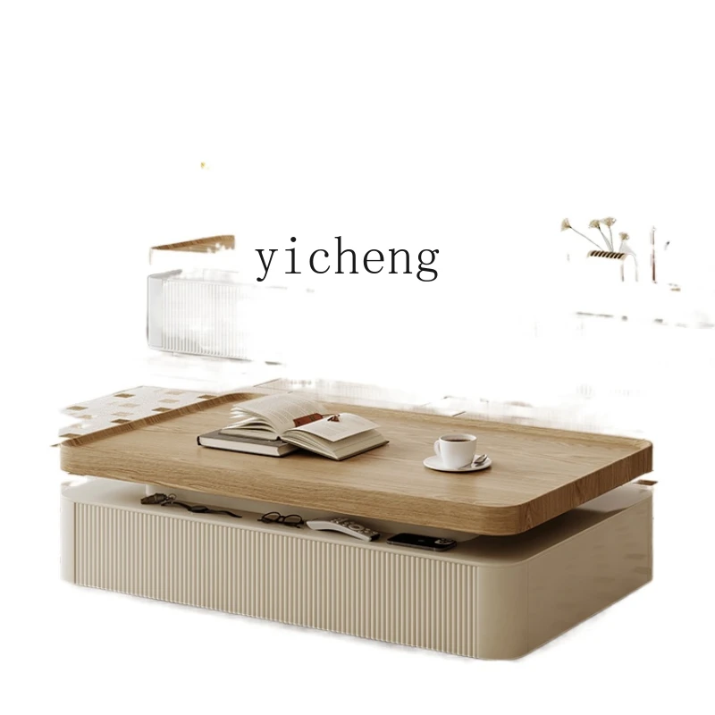 

XL Coffee Table Living Room Home Small Apartment Floor TV Stand Combination Log Style