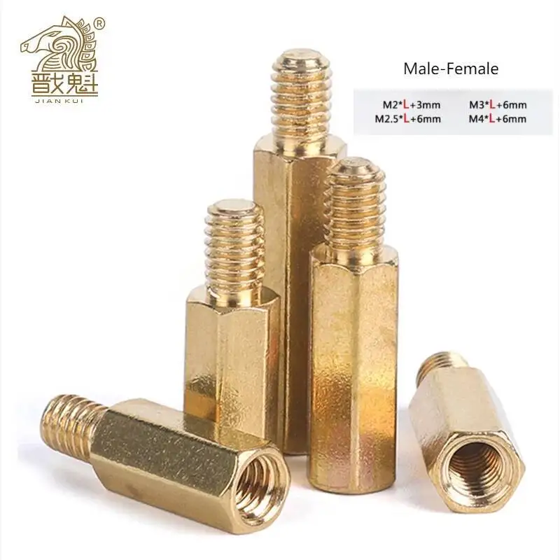 M2 M2.5 M3 M4 M5 Hexagonal Copper Standoff for PCB Circuit Boards and Computer Motherboards Threaded Support Pillars Screw Bolt