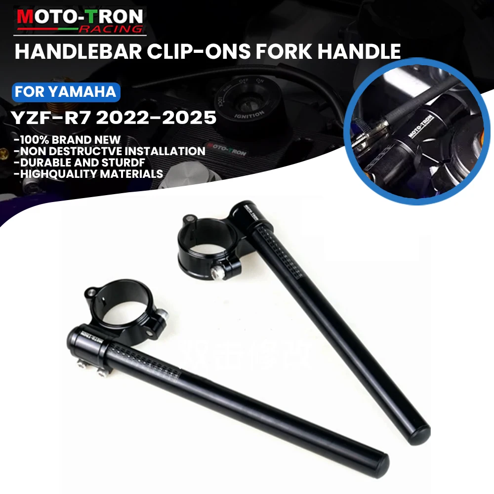 MOTO-TRON CNC Aluminum Motorcycle Handlebar Clip-Ons Fork Handle Bars Clip ons For YAMAHA R7 2022-2025