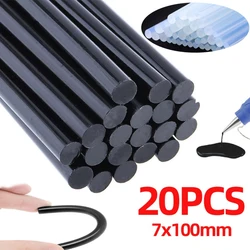 Pistola de cola de silicone para carro Body Denting Tools, cola quente, derreter, adesivo, preto, 7mm, 10 pcs, 20pcs