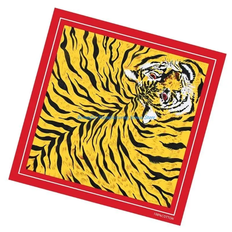 E56A Unisex Turbans Head Scarf Headwear Square Hair Scarves Creative Head Wrap Elaborate Pattern Hair Cover Wrap