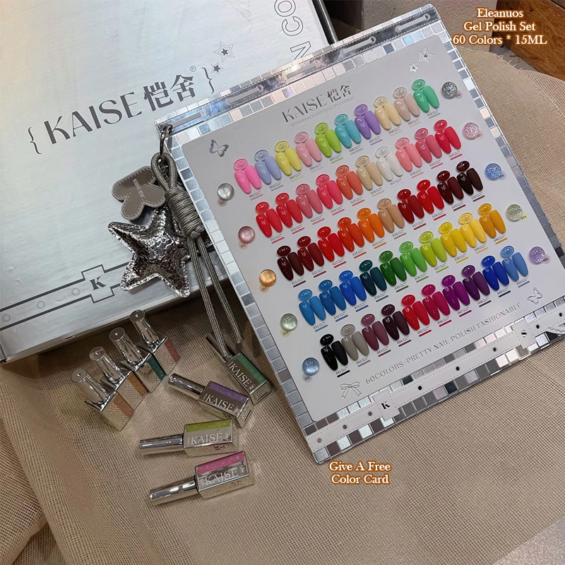 60 Colors Candy Gel Polish Set UV Gel Nail Polish Kit With Color Chart Book Long Lasting Glossy Nail Art Manicure Set Gift