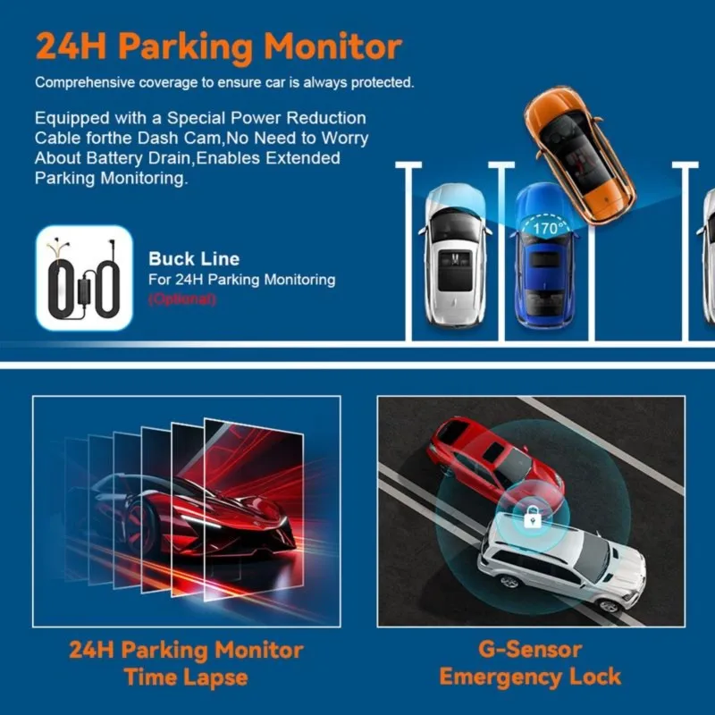 Super Sale Car Dash Cam 4K UHD Recording Car Camera DVR Night Vision Video Recorder Dual Lens 4K Rear View Camera