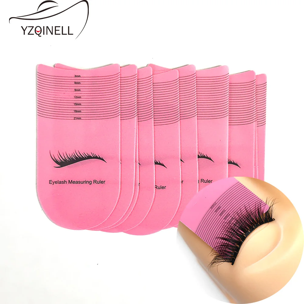 20 pezzi di misurazione della lunghezza delle ciglia morbida righello 3-21mm strumento di crescita dell'estensione delle ciglia per accessori per il trucco di bellezza