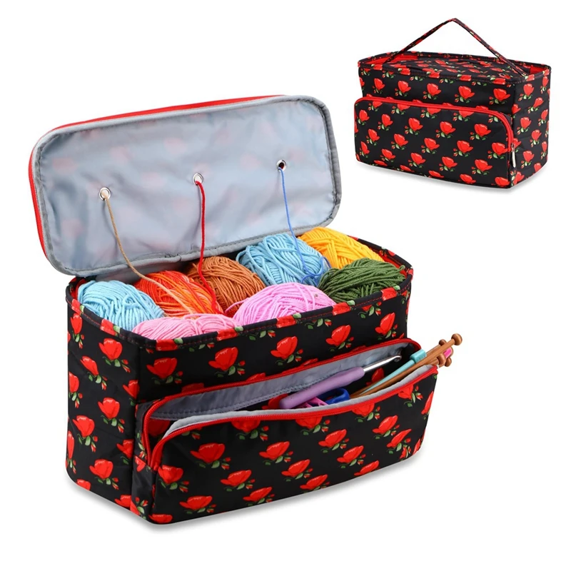 Yarn Bag Yarn Storage Organizer Tangle Free With 3 Grommets, Knitting Project Bag And Totes Organizer Craft Bag