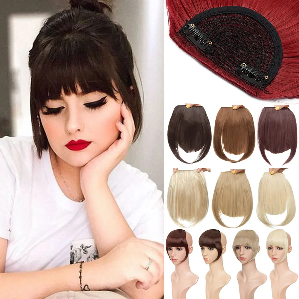 

HAIRRO Synthetic Thick Bangs Clips In Hair Extension Natural And Traceless Covering The Hairline Heat Resistant Bangs Hairpieces