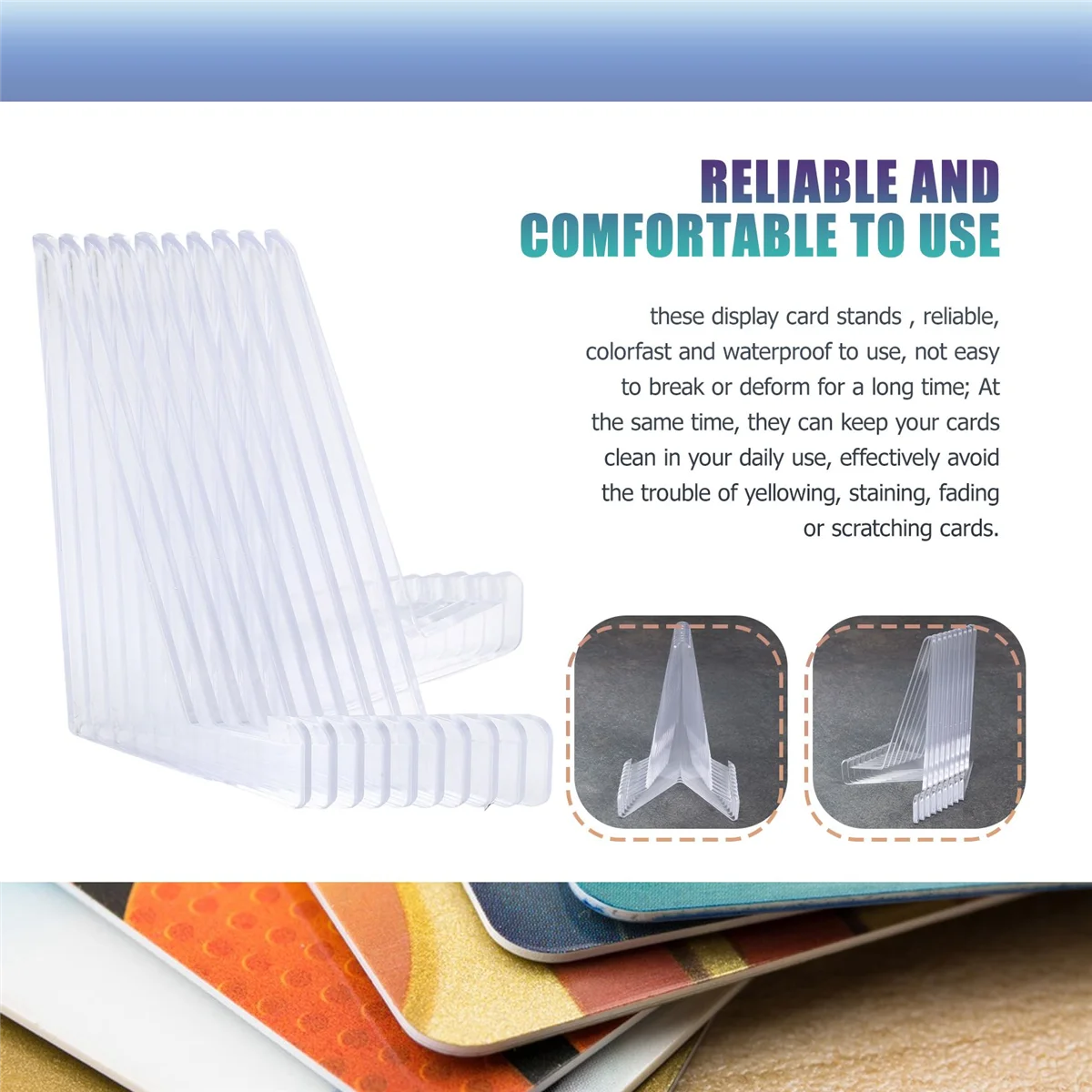 

A52T10Pcs 35PT-360PT Card Sleeves Display Holder Acrylic Stands Small Rack for Baseball Football Sports Card Trading&Display