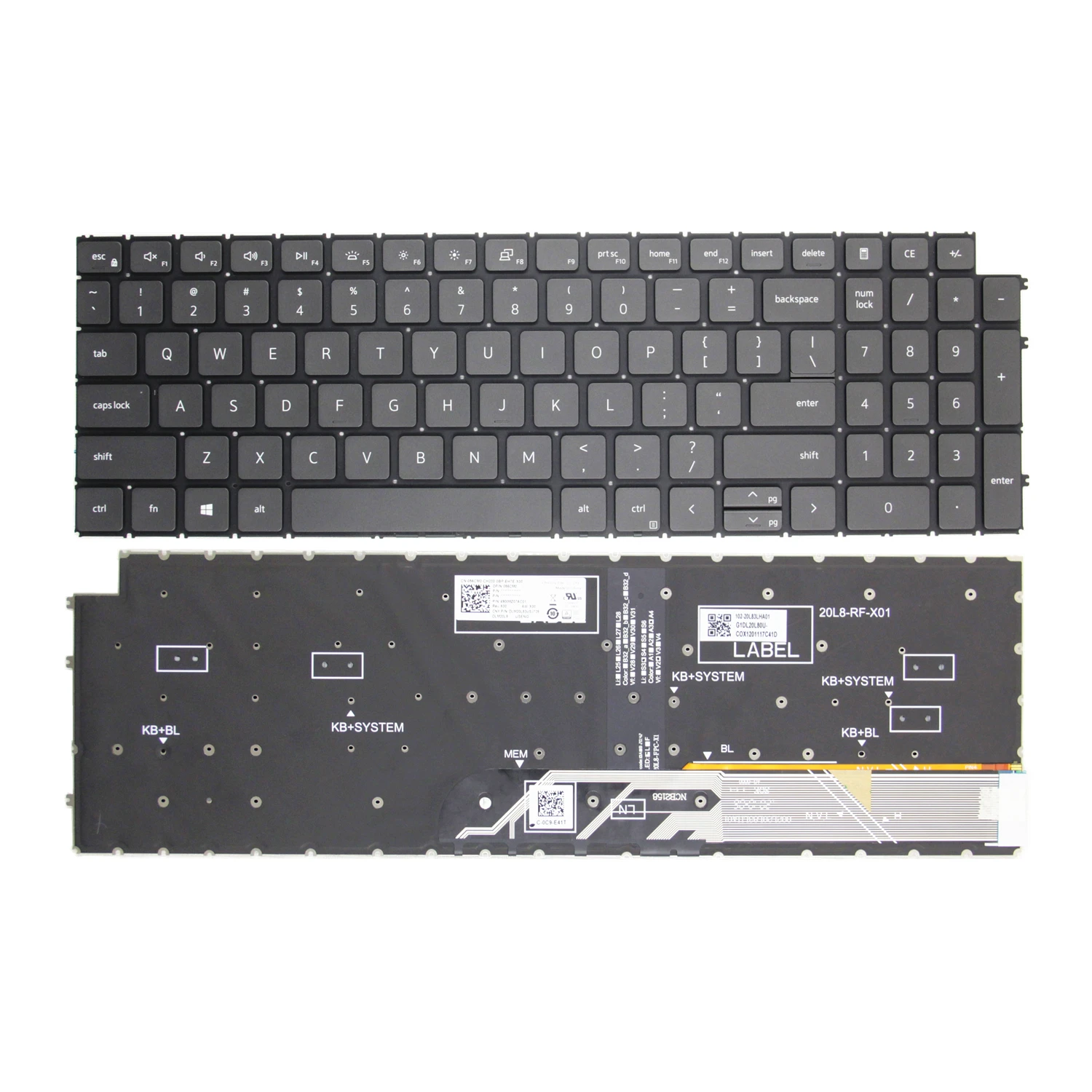 100%New Original US For Dell Inspiron 15 3511 3515 15 5510 5515 5518 7510 16Plus 7610  Latitude 3520 3525 P108F Keyboard