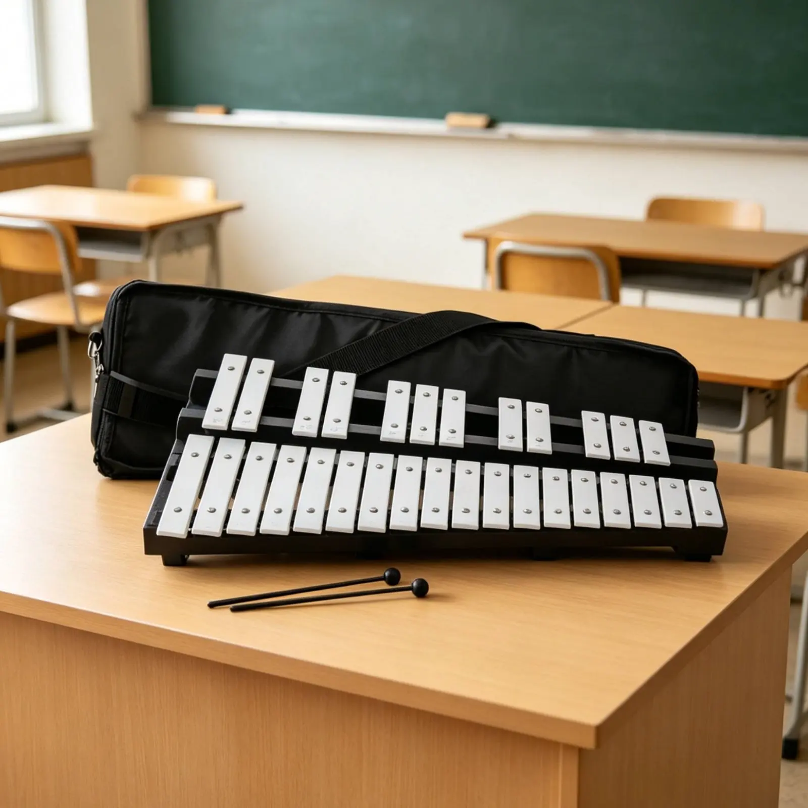 Aluminum Bar Xylophone with Carrying Case 30 Note Xylophone Aluminum Bar Percussion Set Portable Bell Kit for Beginners, Park