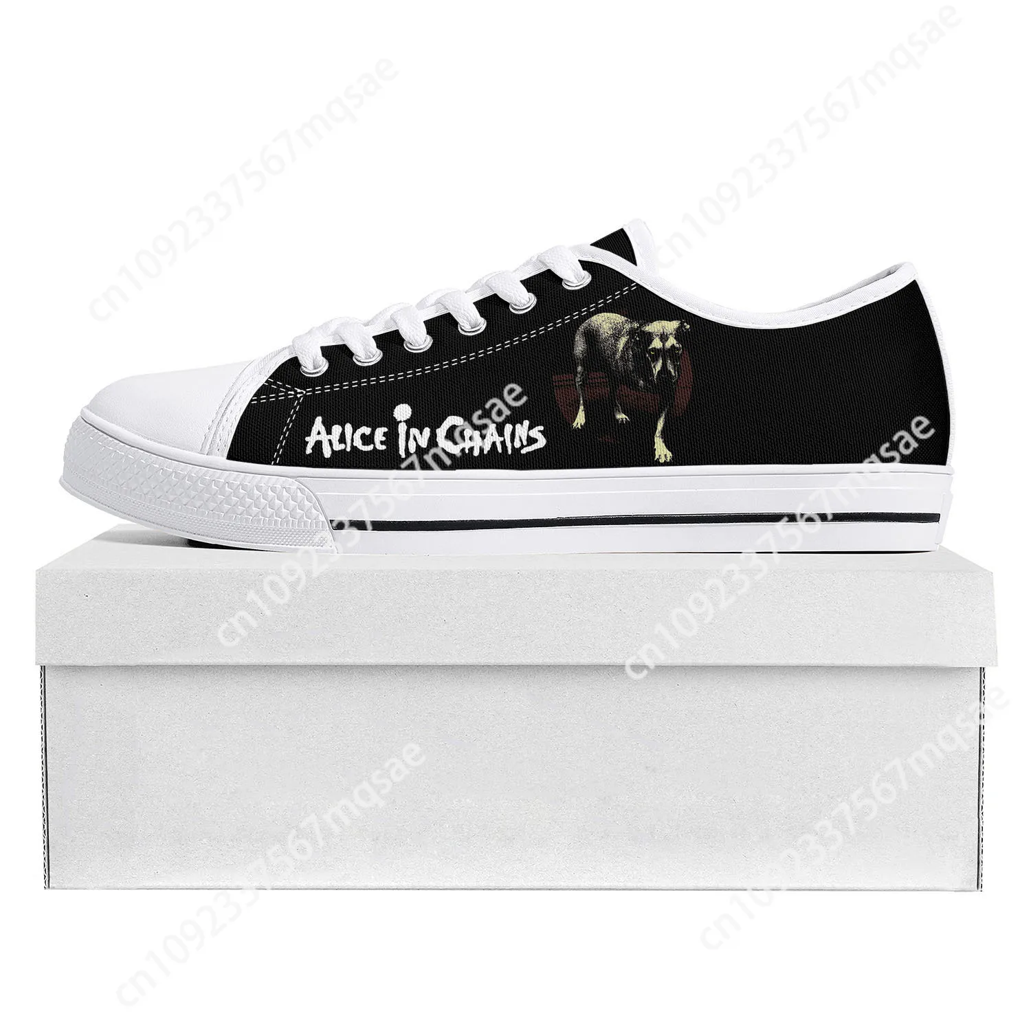 Alice In Chains Metal Rock Band Pop Low Top High Quality Sneakers Mens Womens Teenager Canvas Sneaker Couple Shoes Custom Shoe