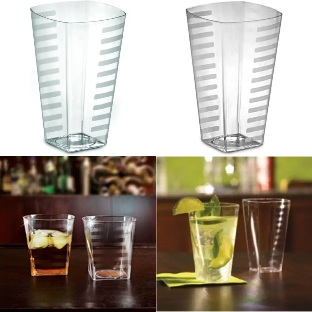 

Heavyweight 12oz Clear Plastic Tumblers, Tall Squat Design, Disposable Crystal-Like Glasses for Parties and Events