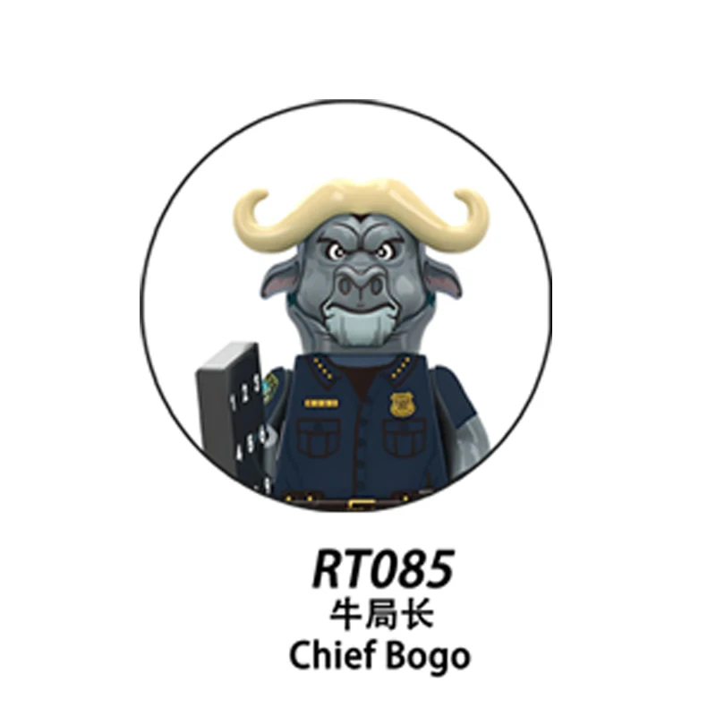 Nouvelles figurines de blocs de construction Zootopia RT8012, Nick, Judy, Dawn Bellwether, Leodore Lionheart, Flash, chef Bogo, dessin animé à collectionner