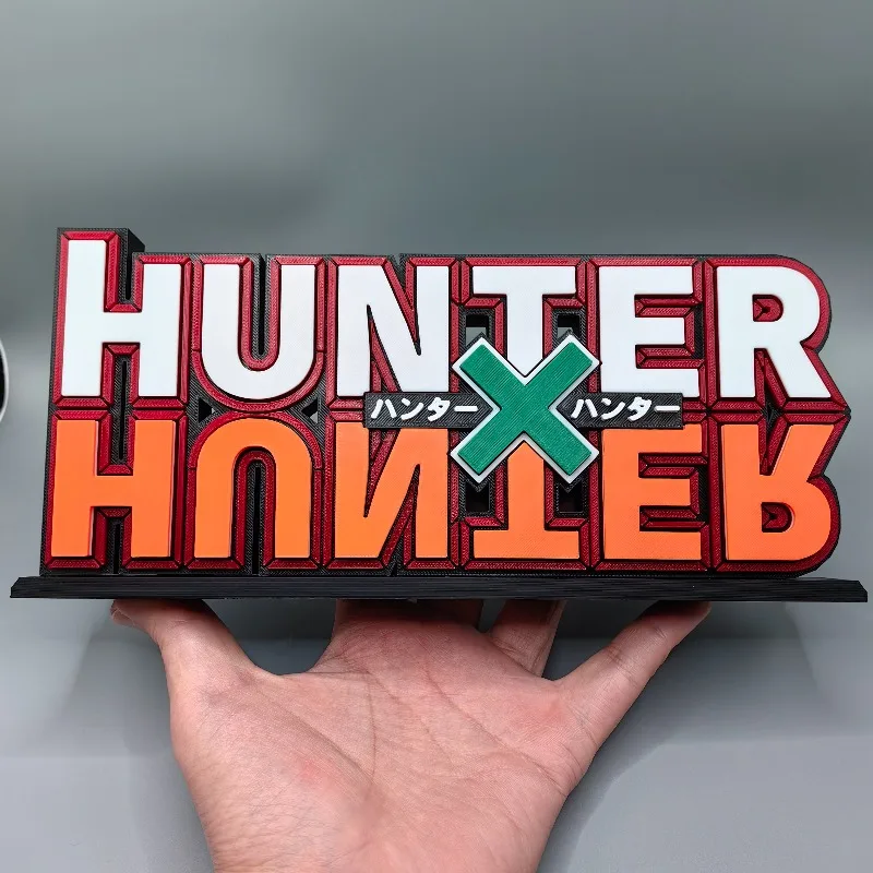 

Anime Hunter X Hunter Logo 3D Font Standing Sign Model PLA Material Killua Zoldyck Figure Ornament Cosplay Decoration Toy Gift