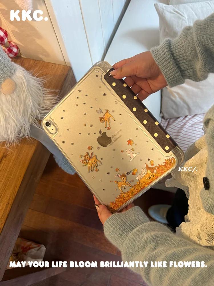 Anime Maple Leaf Deer cartoon INS Y-fold case For Xiaomi Redmi Pad 6/7SPro 5 6 7 8 M7 11inch 12.5 2025 Pro Case earthquake-proof