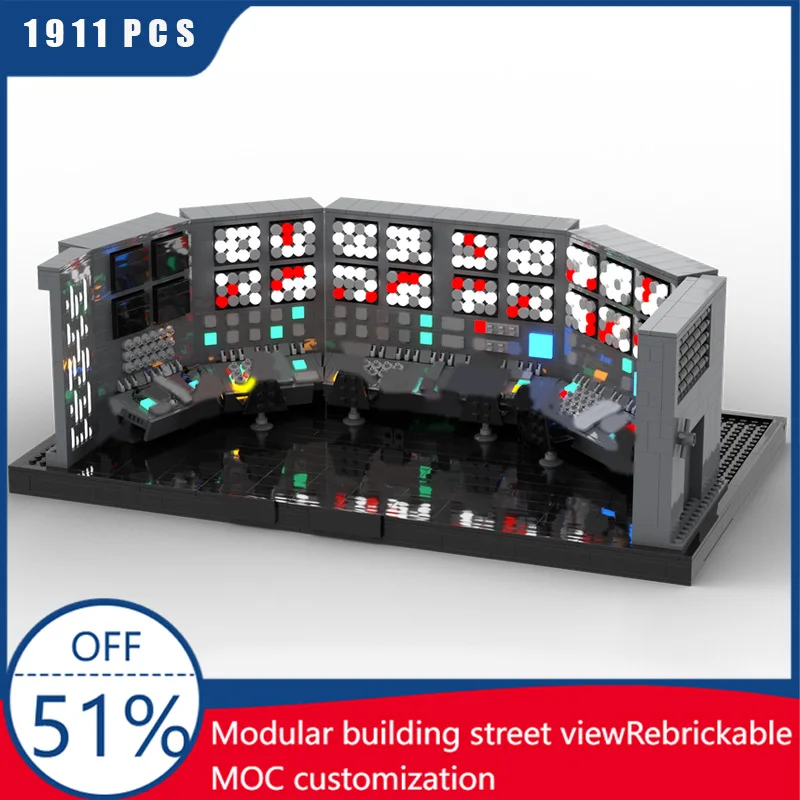 

1911 PCS Urban Advanced Construction Control Room MOC Building Block Model DIY Puzzle Assembly Toys For Children Festival Gifts