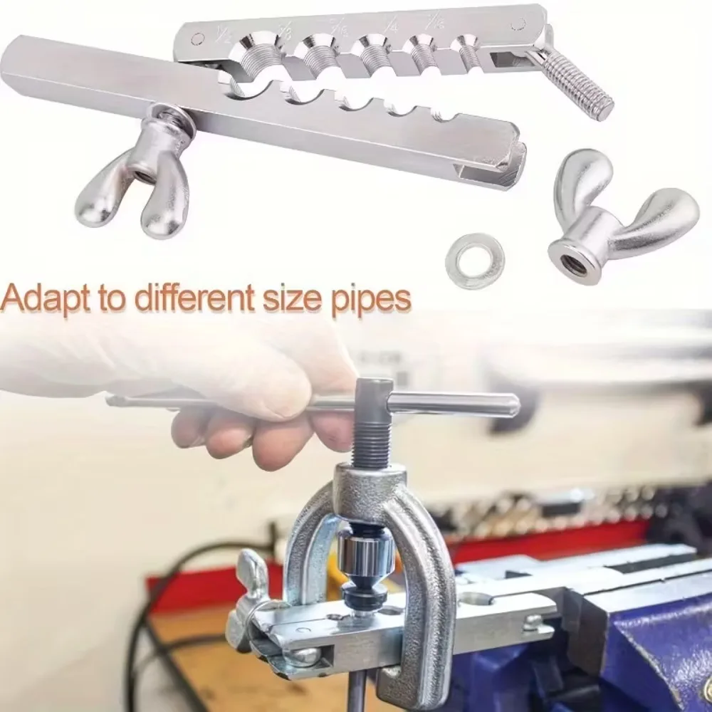 

Copper Tube Expander 45 Degree Brake Pipe Flare Tool Kit with Additional Adapters for Reaming Copper Tubes and Other Pipes