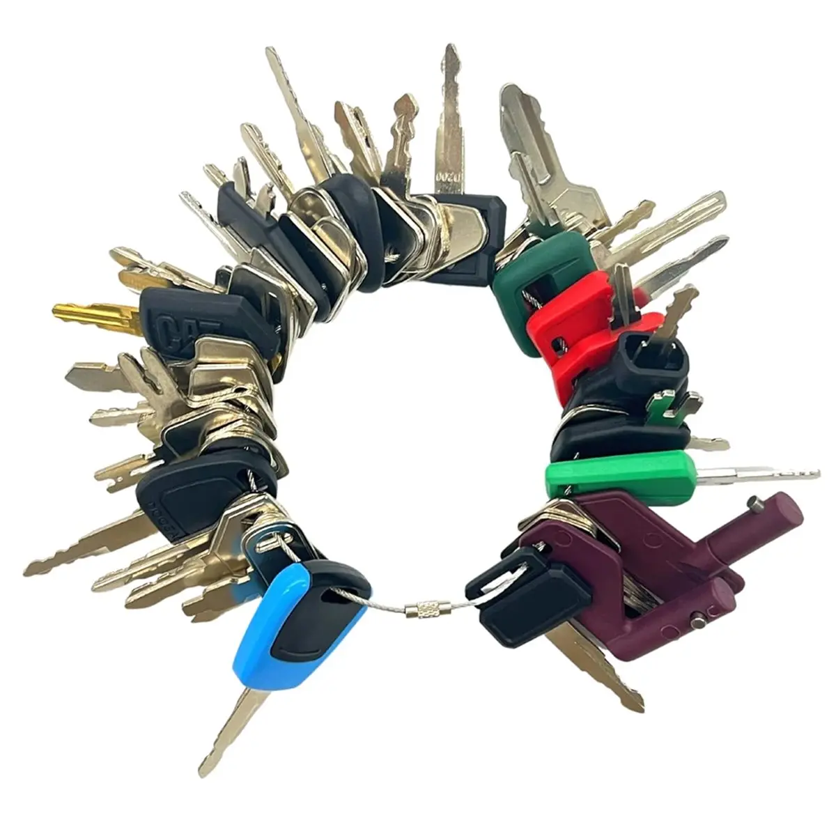 42PCS Heavy Equipment Key Master Set, Construction Machine Operator Keys Ignition for JD Case