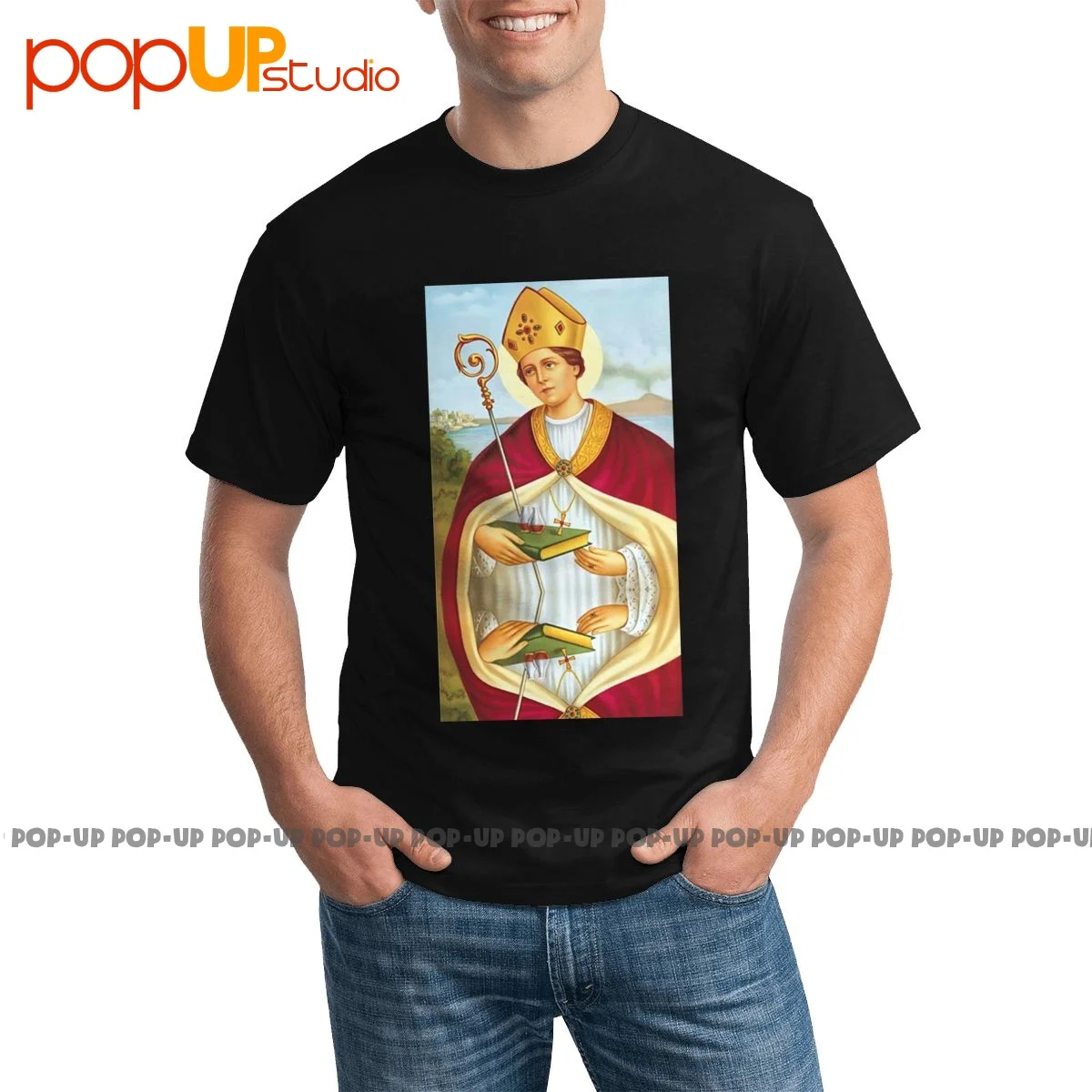 Rare San Gennaro Patrono Napoli Miracolo Sangue Januarius 2 T-shirt Premium All-Match Tee Shirt