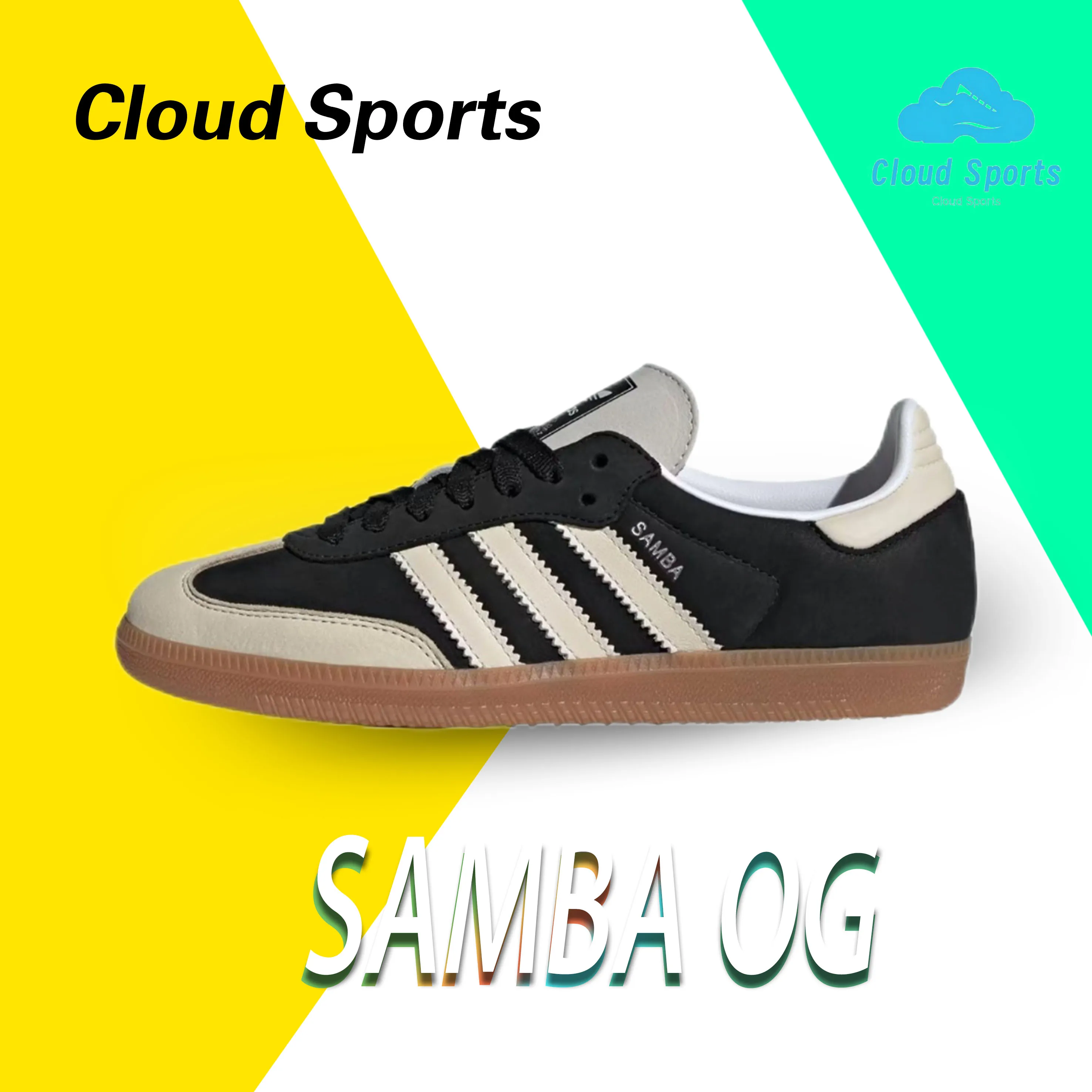 adidas originals SAMBA OG comfortable versatile simple non-slip wear-resistant black brown low-top board shoes