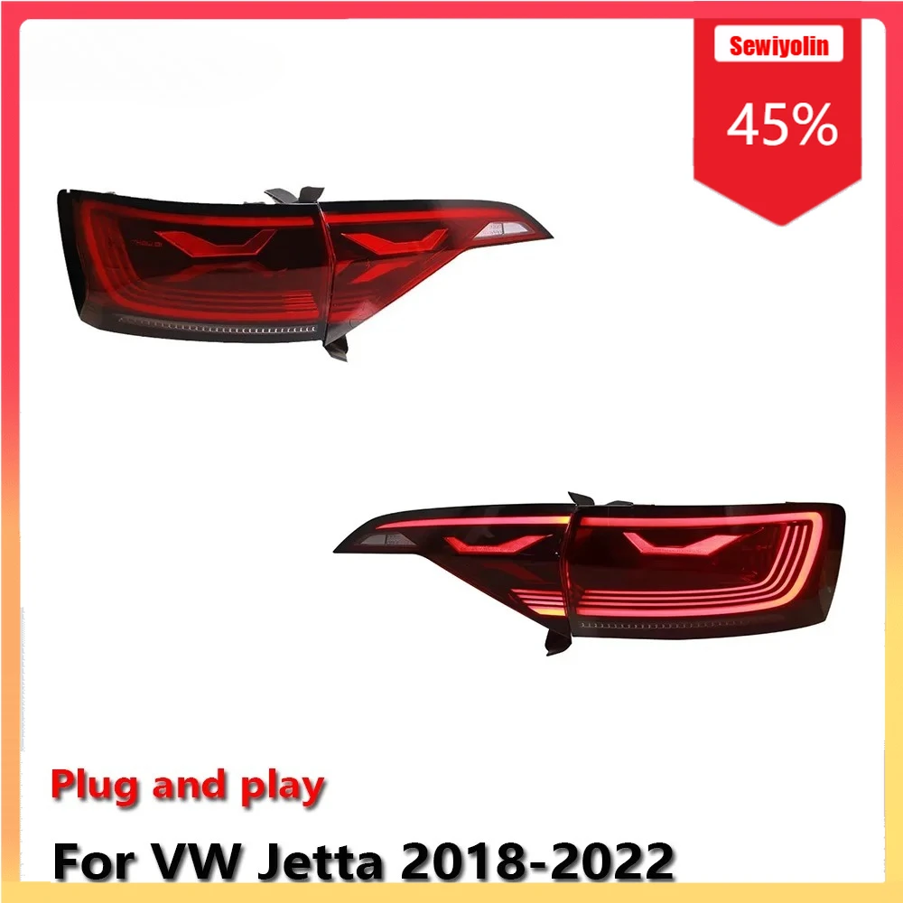 

Автомобильный светодиодный задний фонарь, автомобильные детали для VW Jetta 2018-2024, авто противотуманные DRL, стоп-сигнал, указатель поворота, Plug and Play