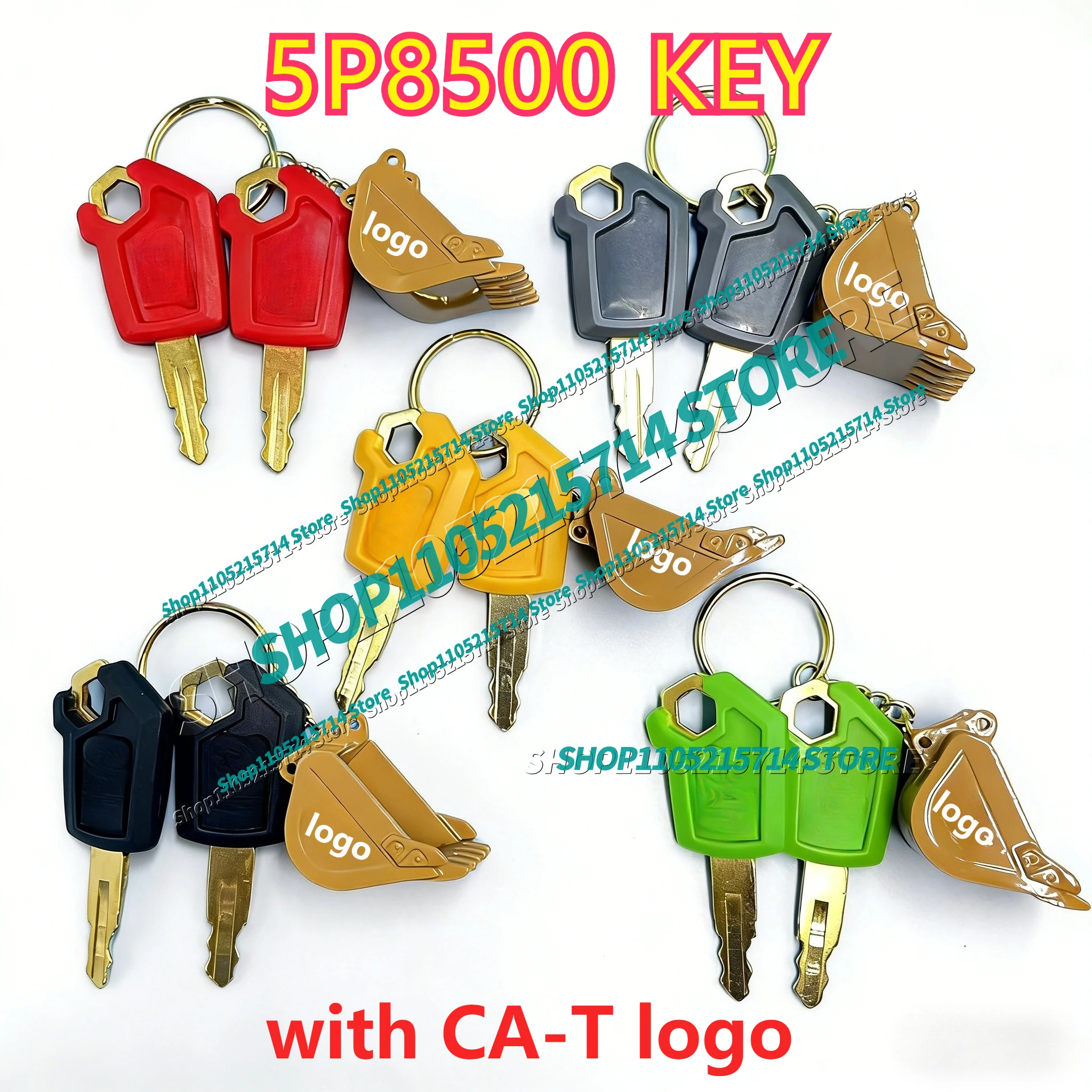 

2pcs 5P8500 Key for Excavator Heavy Equipment Keychain 8H5306 F0002 Ignition Key with High Quality Excavator Bucket Key Chain