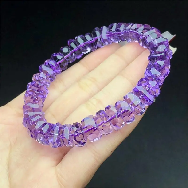 Natural Freeform Amethyst Bracelet Handmade Crystal Healing Jewelry Stretch Children Birthday Gift 1PCS