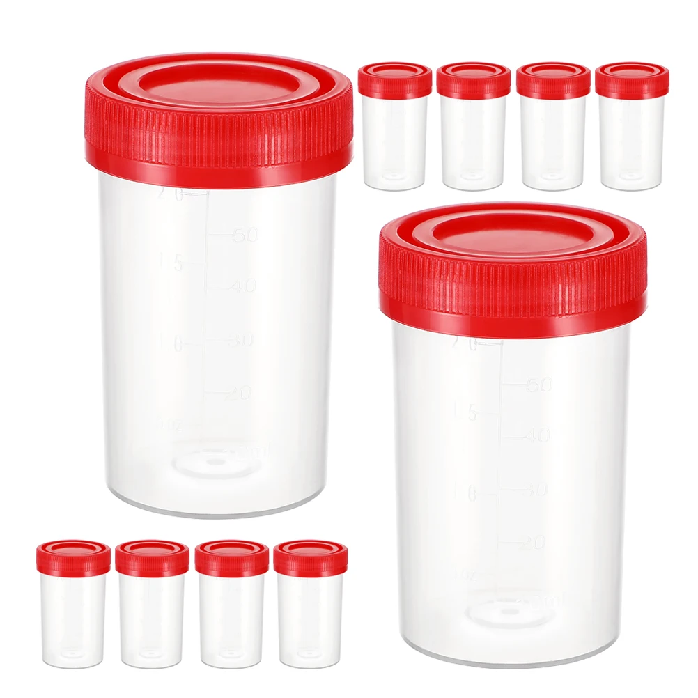 

Collection Cup Plastic Specimen Sampling Containers with Lid Cups Lids Sample Disposable
