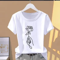 Women Print Floral Sports Fashion Casual Explosive Short Sleeve T-shirt Graphic Tshirts  Women Clothes  Oversized T Shirt 2