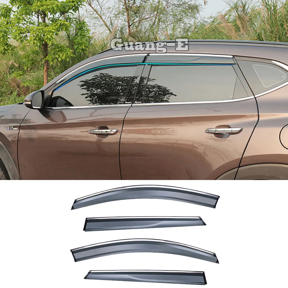 

For Hyundai Tucson 2015 2016 2017 2018 2019 Body Styling Cover Stick Lamp Plastic Window Glass Wind Visor Rain/Sun Guard Vent