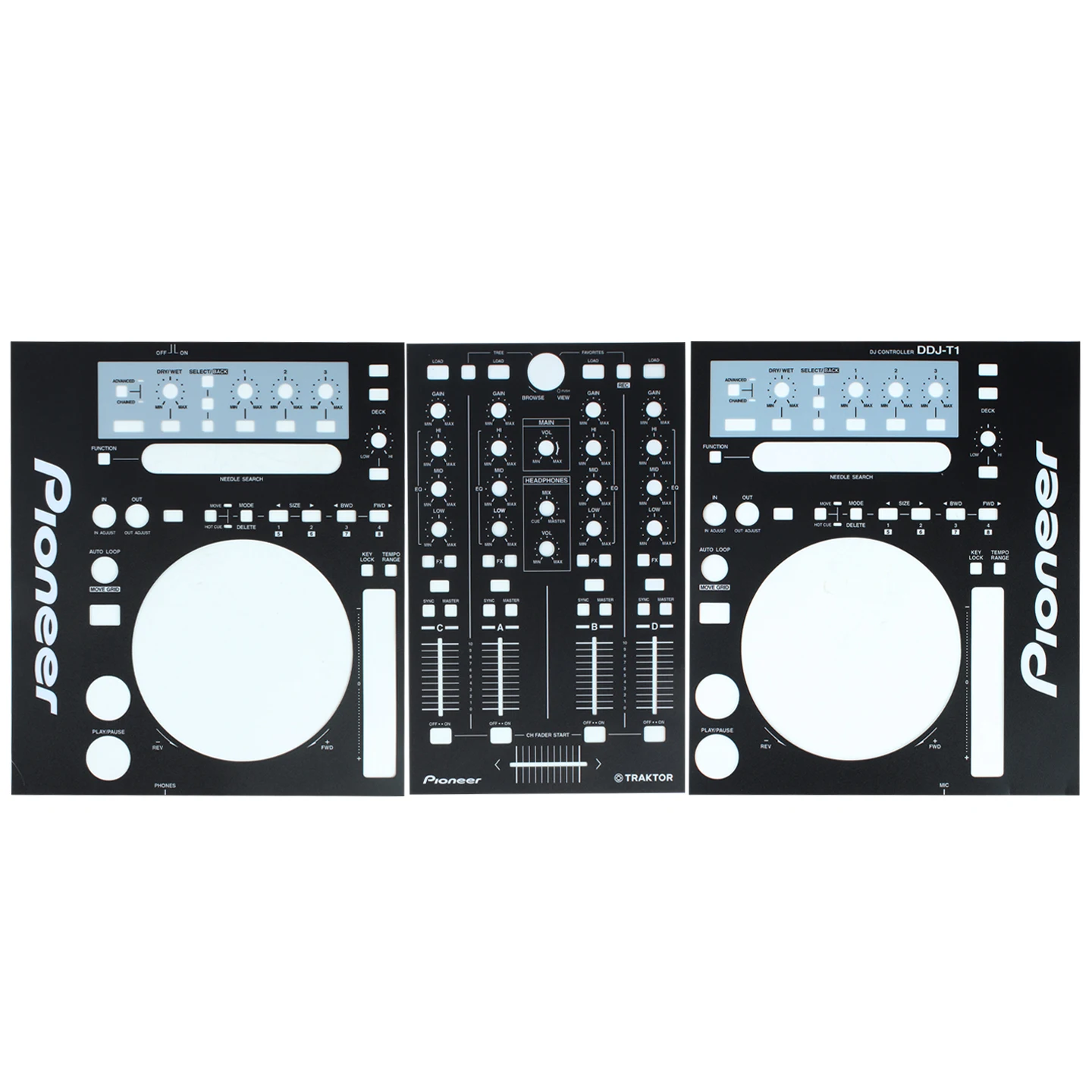 Skin Sticker for Pioneer DDJ-T1 DJ Controller Panel Protective Film Anti‑scratch Dustproof Full Coverage Wrap Cover Decal