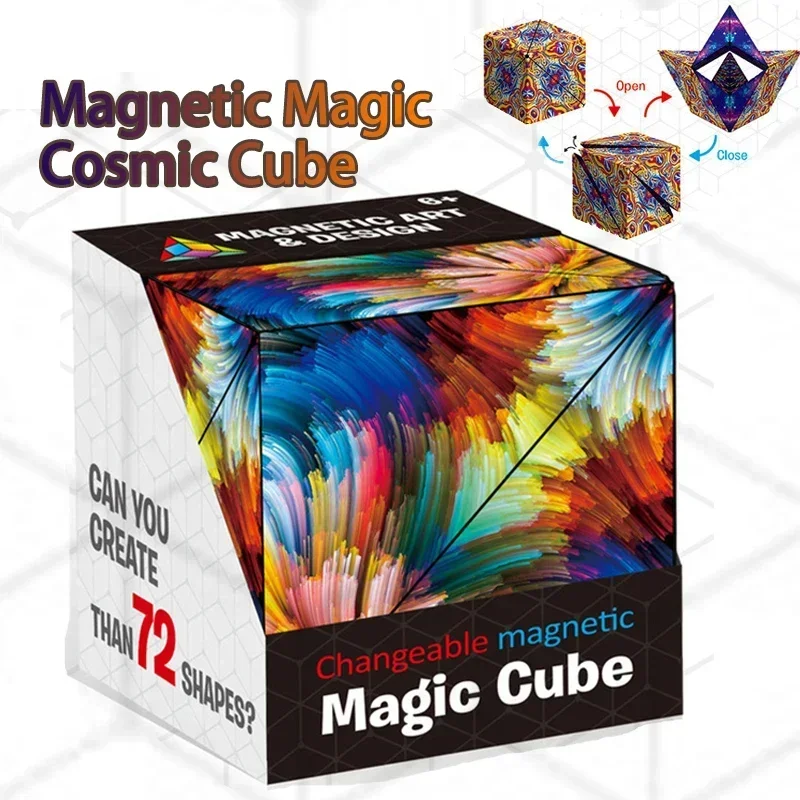 Magic Cosmic Cube Shasibo Cubes Magnetic Changeable Cubes Magnetic Cubes Magnet Fidget AntiStres Flip Cubic Puzzle Toys