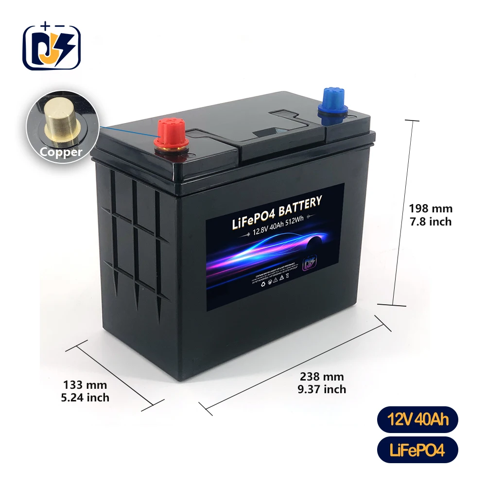 40Ah Car LiFePO4 Battery 12V Lithium Iron Phosphate Starting  for Automotive Boat Engine starter