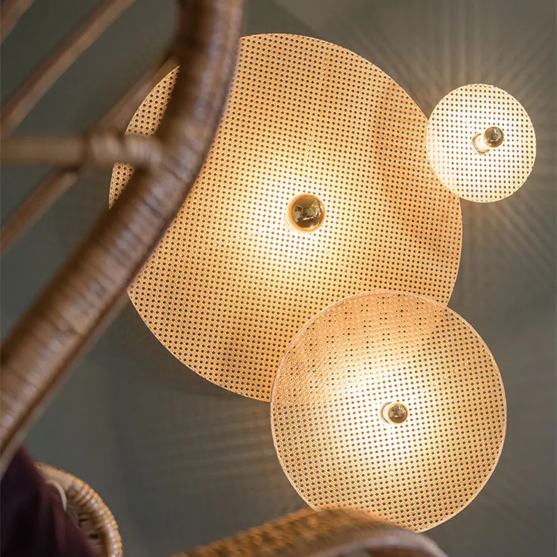 

Tan Wall Lamp Classic japanes bamboo lamp Aromas Del Campo loft handmade rattan lamp for Home Resturant Bedroom Bedside Lighting