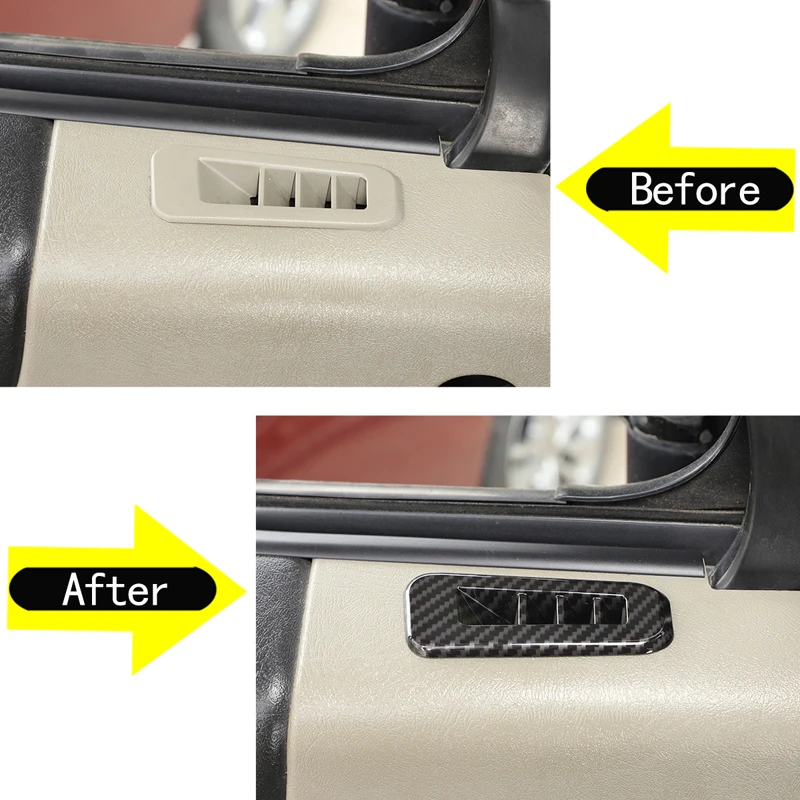 For Hummer H2 2003-2007 ABS Carbon Fiber Car Door Air Outlet Frame Decorative Sticker Car Interior Accessories image 4