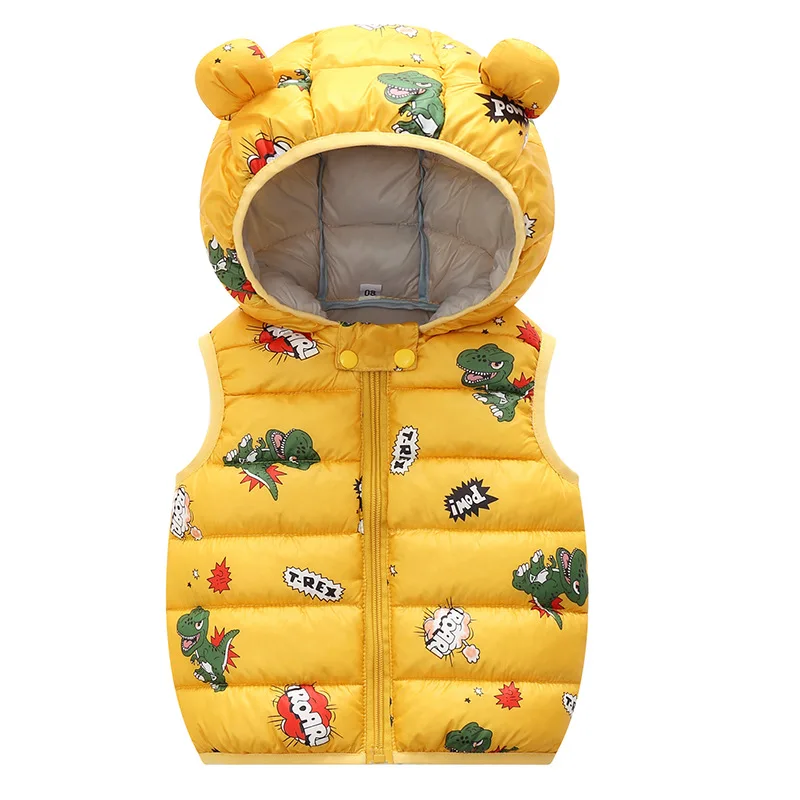 Autumn Winter Children Warm Down Vest Baby Cotton Waistcoat Kids Outerwear Vest Children Clothing Boys Girls Hooded Jackets Coat