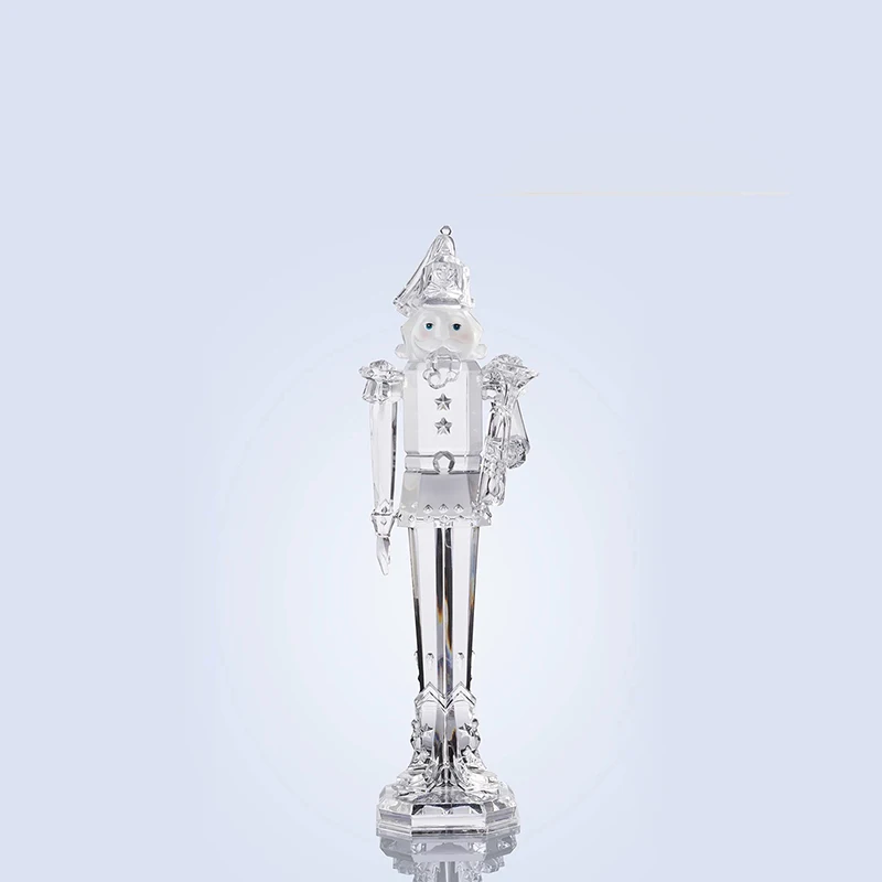 Acrylic Character Statues,Nutcracker Soldier Sculpture Ornament,Transparent Figurine,Nordic Artworks Desktop Decor,Crafts Gifts