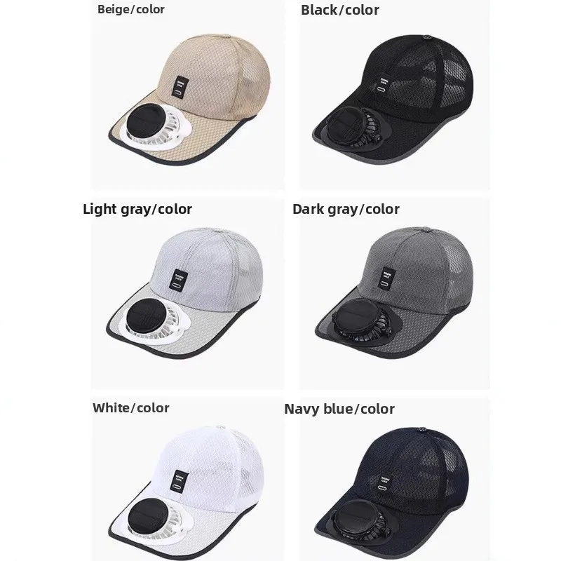 Solar Fan Baseball Hat USB Rechargeable Breathable Sunscreen Sun Hat Outdoor Sun Protection Cooling Sunshade Cap