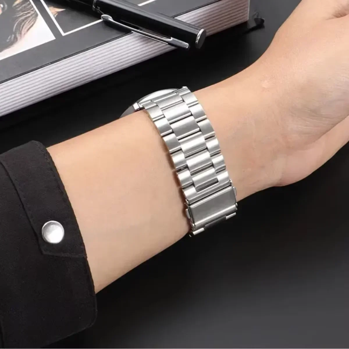 22mm 20mm 18mm Metal Band For Garmin Forerunner 570 970 55 265 965 165 255 955 Venu 4 3 2/Active 6/5/4 Stainless Steel Bracelet image 6