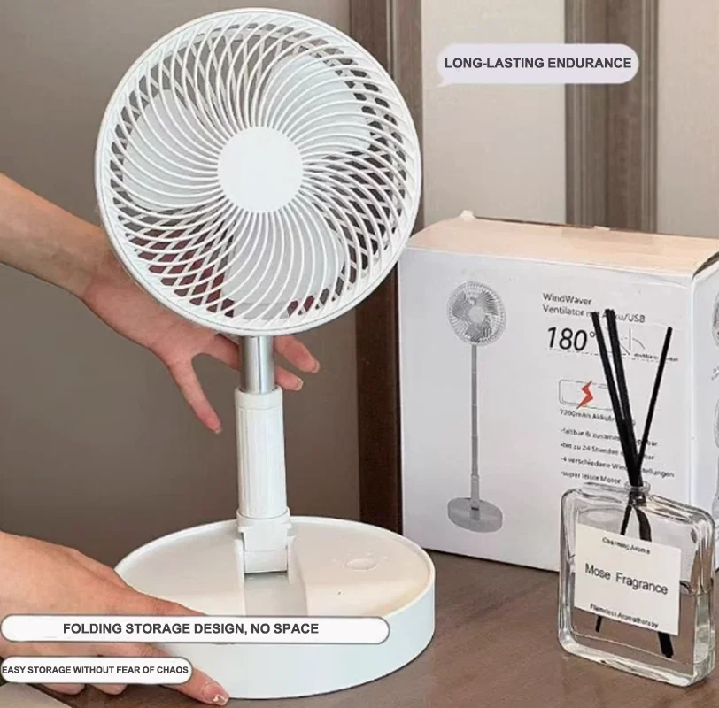 free adjustment telescopic fan charging model foldable portable mini electric fan dormitory outdoor activity fan   USB