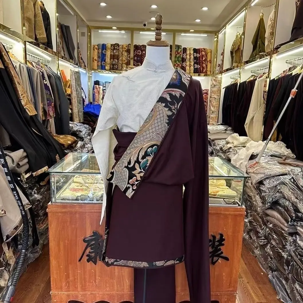 Tibetan Men's Robe Clothing 2025 Women's Costumes New Collar Ethnic Single-Layer Performance