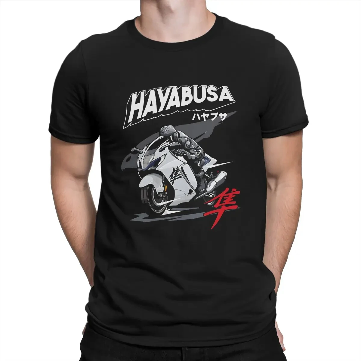 Cool Men's T Shirt Hayabusa Vintage Tees Short Sleeve Crew Neck T-Shirt Pure Cotton Gift Idea Clothes Fashion Streetwear