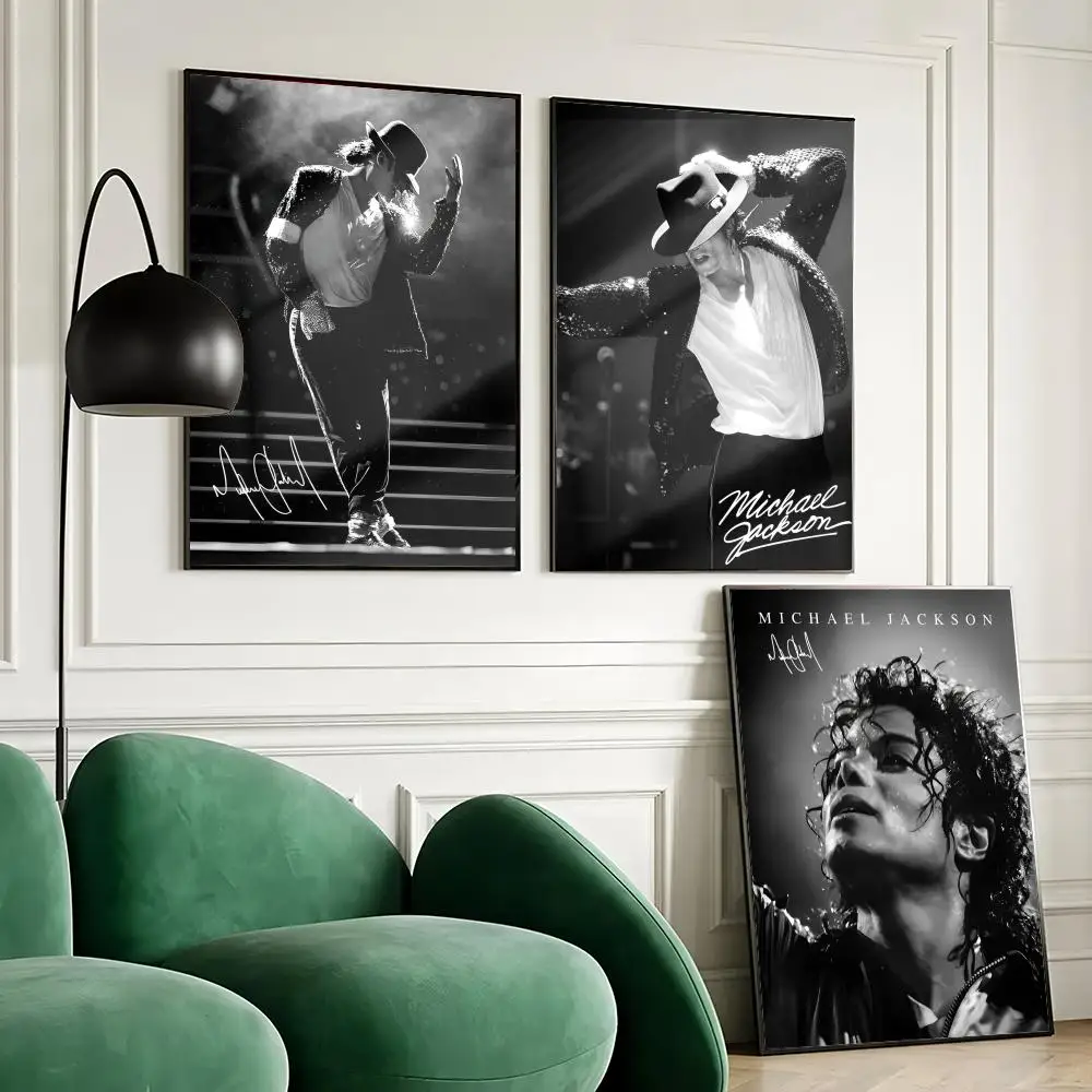 M-Michael J-Jackson Singer Poster Stickers Painting Mural HD Wall Decals for Bedroom Living Room Home Self-Adhesive Decor Gift
