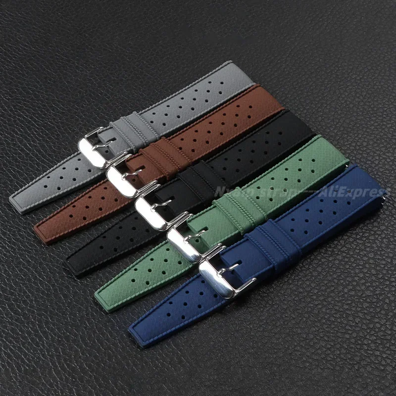 Silicone Watchbands Quick Release Rubber Watch Strap 18mm 20mm 22mm Tropic Breathable Waterproof Band for Oris for Seiko Straps