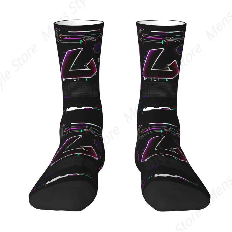 Funny Printed Japanese Tokyo Techwear Future Tech Street Wear Style Socks for Women Men Stretch Summer Autumn Winter Crew Socks