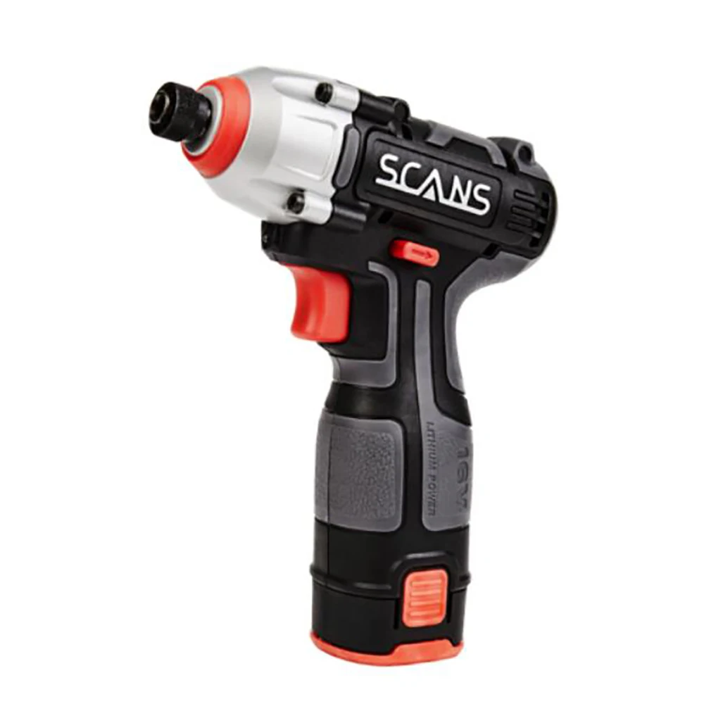 SCANS K221 Tools 16V Cordless Power Tools Li-ion Drill and Impact Driver Combo Kit with 2*2.0Ah Batteries