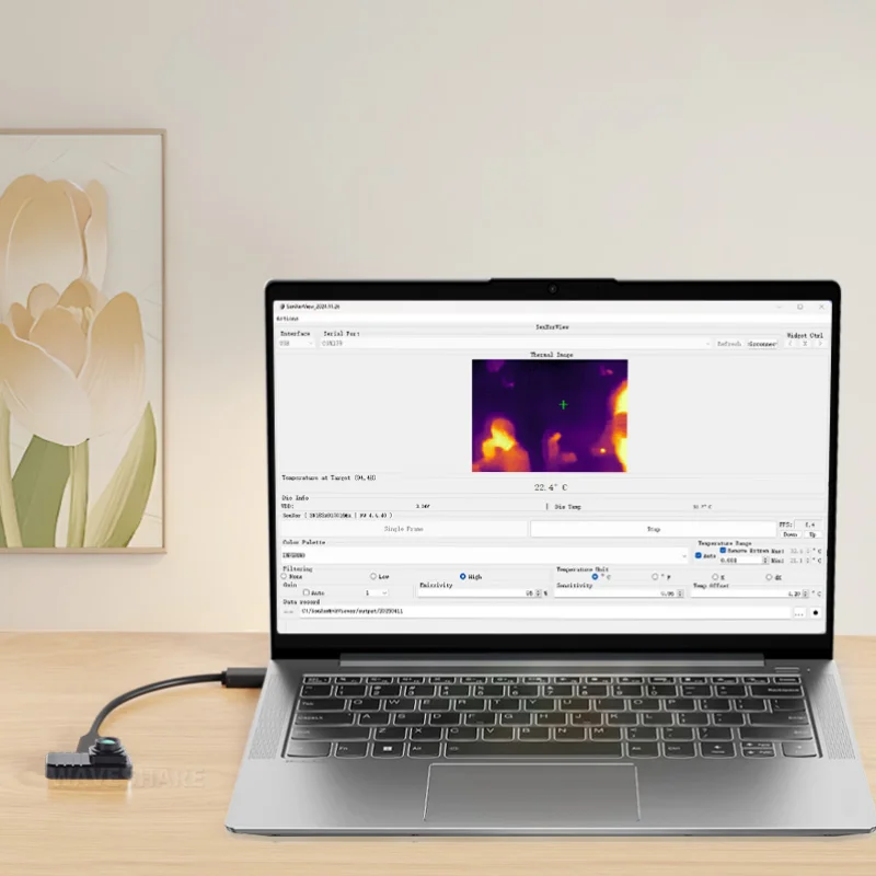 Câmera de imagem térmica IR para smartphone (C), porta tipo C, Plug And Play, 160 × 120 pixels, opções para 45 °   / 88 °   FOV