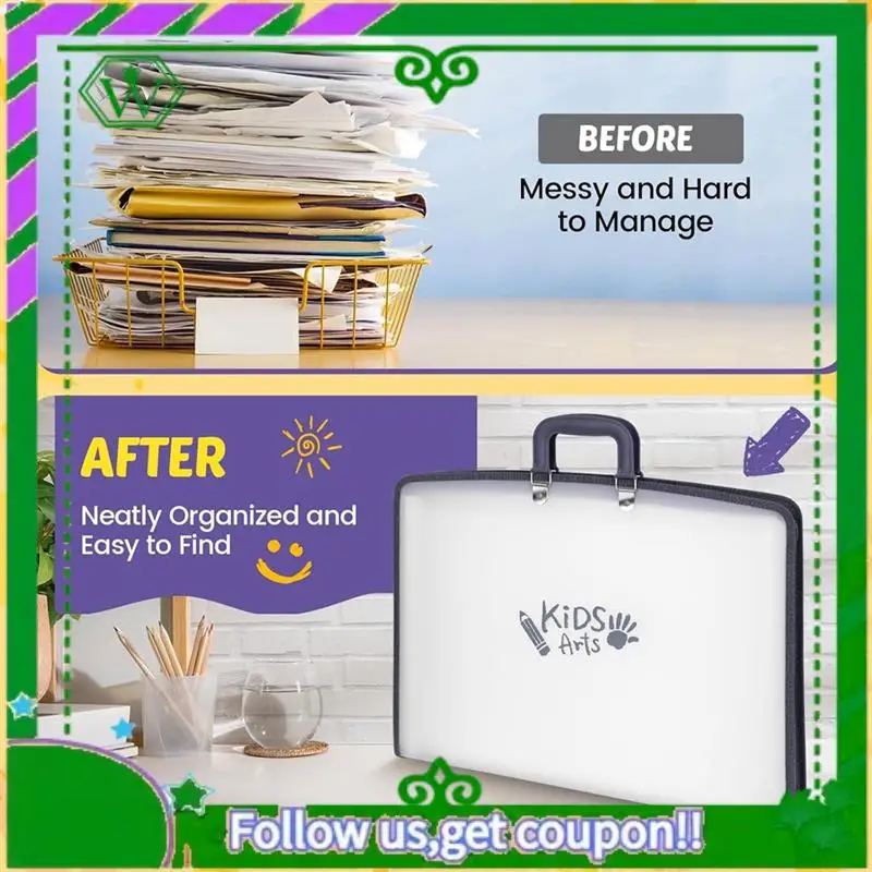 信頼性の高いアートポートフォリオバッグ収納本ポスター収納袋ジッパーとハンドル付きアートポートフォリオフォルダーポスター、ペイント用