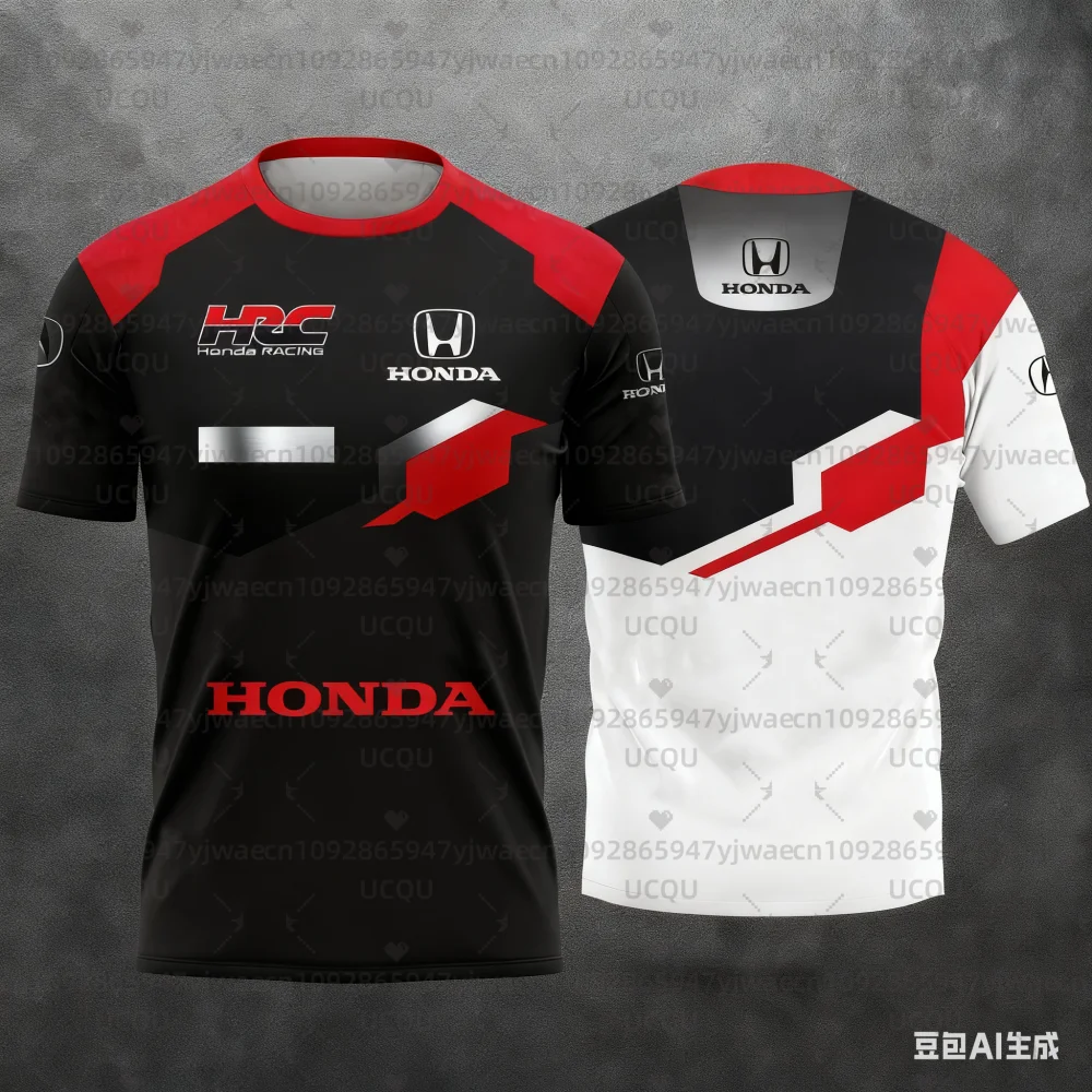 

Honda Quick Dry Racing Men Geometric 3D Print Motorcycle Biker Jersey Sportswear Short Sleeve Lightweight Outdoor T-shirt