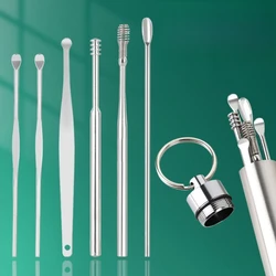 Ear Pick Six-piece Set Ear Cleaning Ear Picking Earpick Convenient Portable Portable Ear Pick Household Portable for Adults
